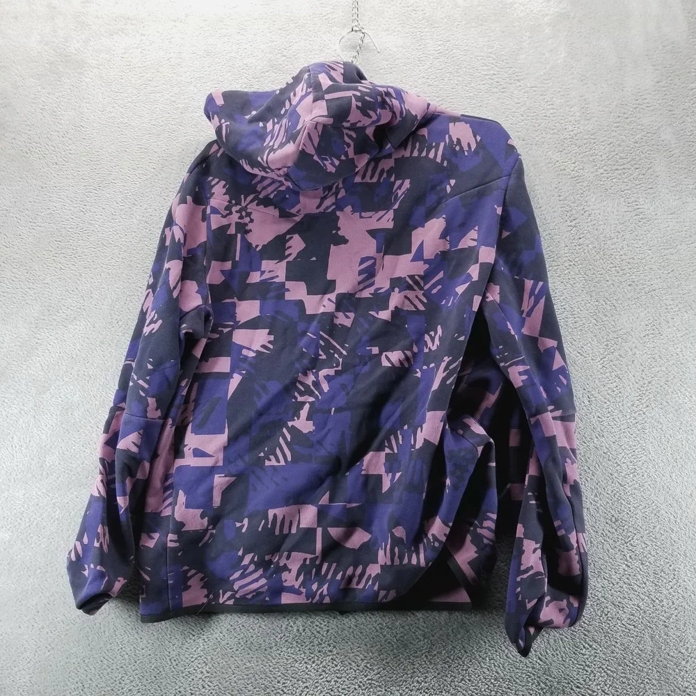 Nike‎ Jacket Mens L Purple Tech Fleece Windrunner Full Zip Hooded Zip Pockets